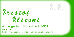 kristof ulicsni business card